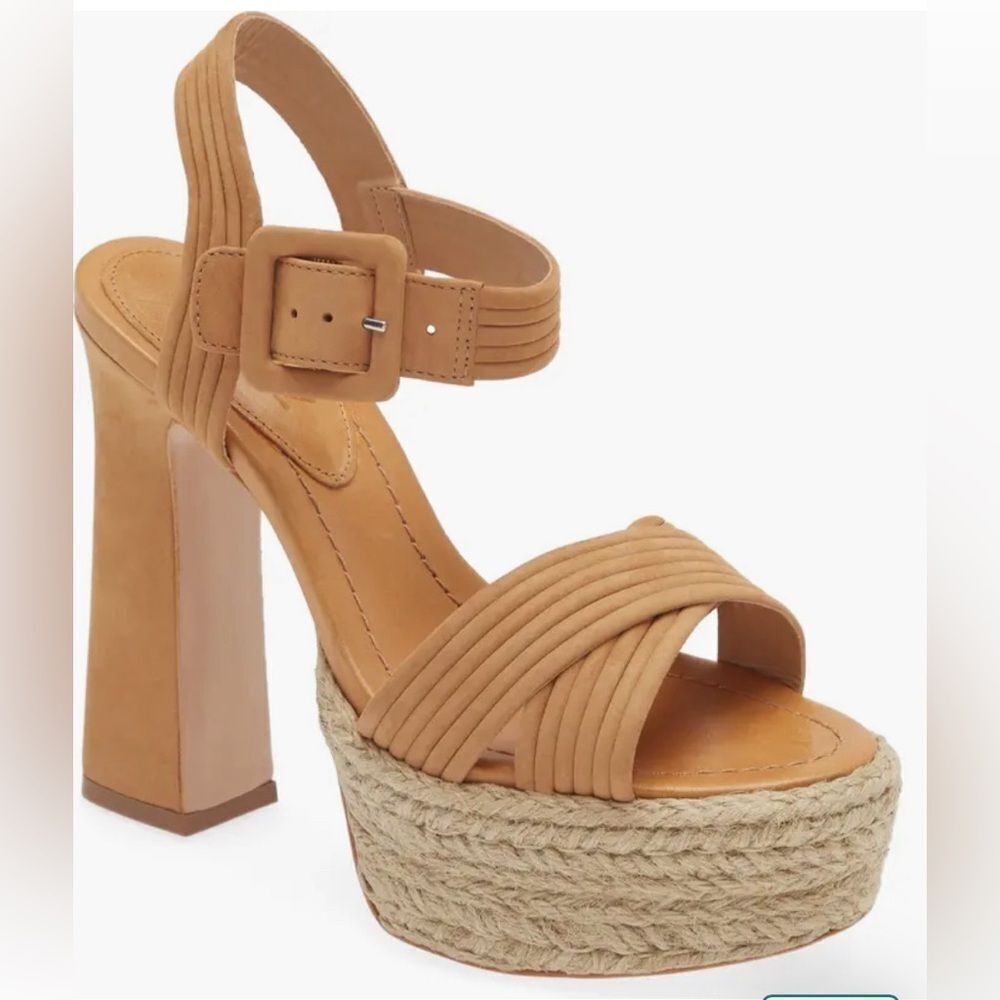 Schutz 10.5 Blisse Platform Sandal (Women) color Camel 
Schutz